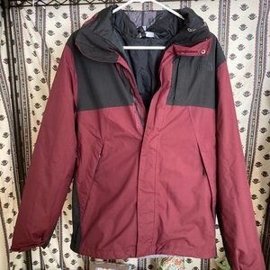 Black/Red North Face Coat